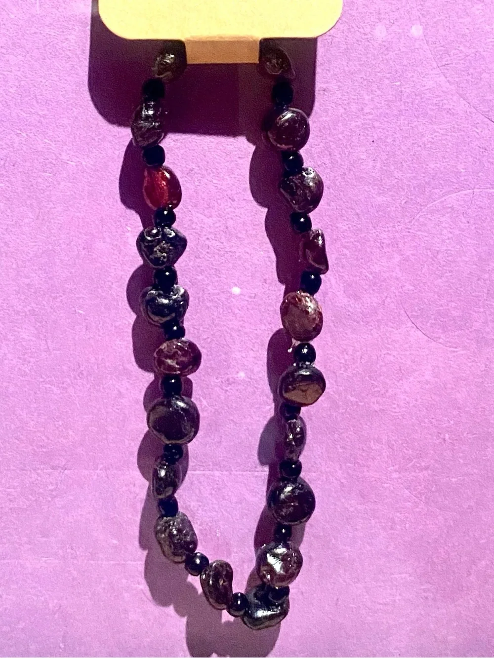 Handcrafted Dark Garnet Bead Bracelet